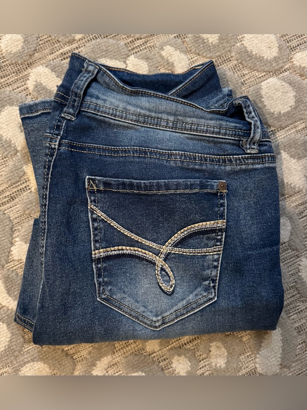 Wallflower Dark Blue Boot Cut Jeans with Embroidered Back Pocket